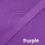 20mm (3/4") Cotton Canvas Webbing Solid Purples