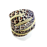 #5 Glidelåsbånd leopardmønster med nylontenner