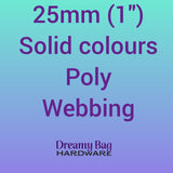 25mm (1") Poly Webbing Solid Colours