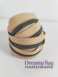 #5 Glidelåsbånd Karamell Nylon tenner