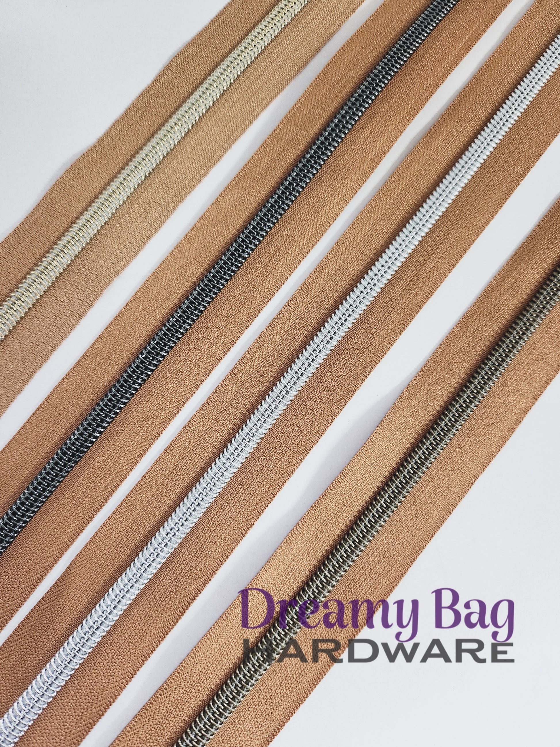 #5 Zipper Tape Toffee Coloured nylon teeth