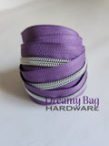 #3 and #5 Zipper Tape Purple with Coloured Nylon Teeth