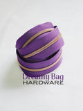 #3 and #5 Zipper Tape Purple with Coloured Nylon Teeth