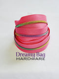 #3 Zipper Tape (Non matching) Pink with Rainbow Nylon Teeth