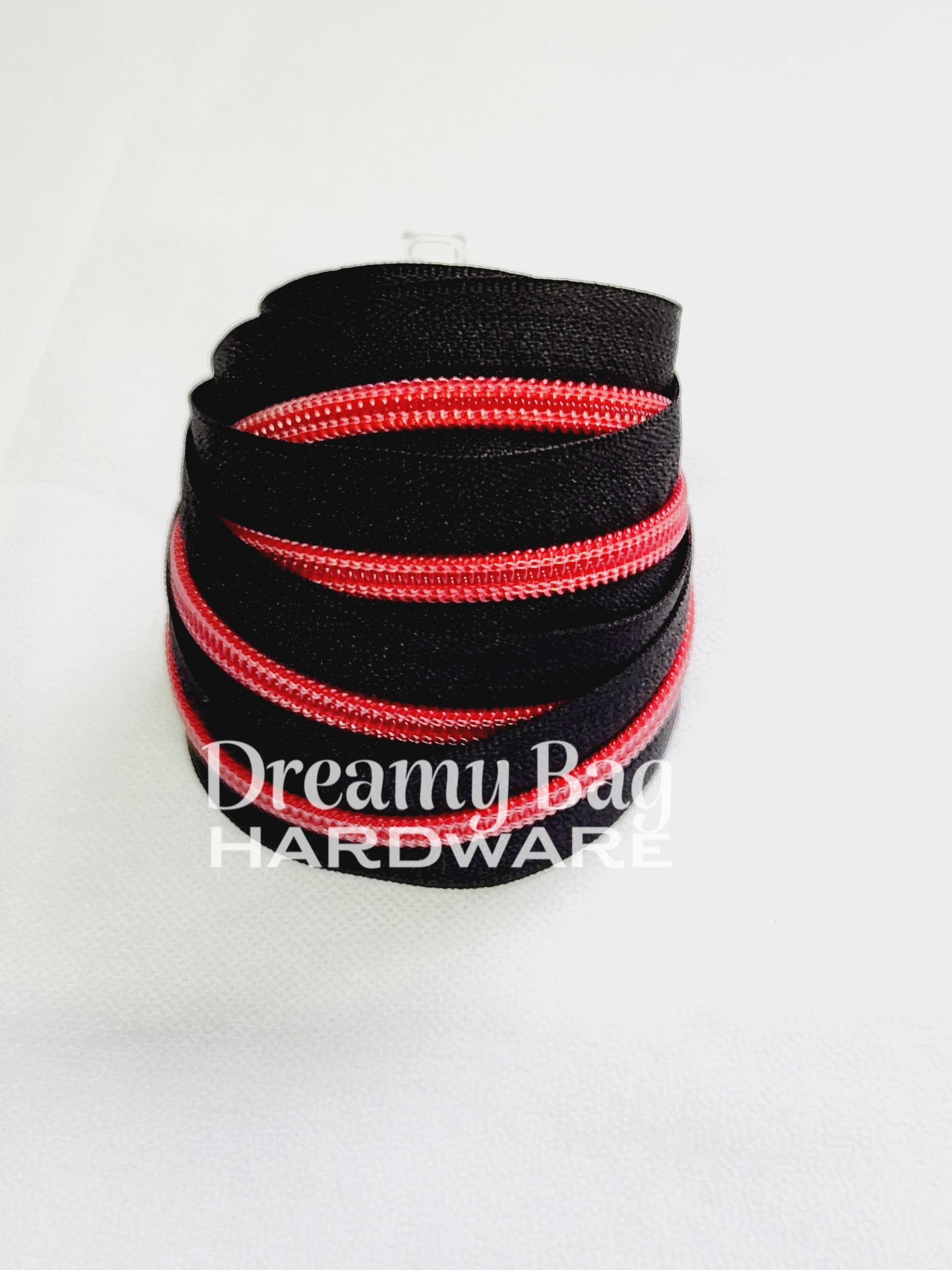 #5 Zipper Tape Black with Red nylon teeth