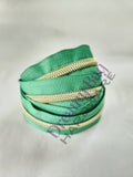 #3 and #5 Zipper Tape Gamer Green with Nylon Teeth