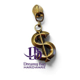 #3 and #5 Zipper Pull Dollar Sign