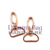 32 mm (1,25") ovale svingbare trykknappklips D-ringkobling 2-pakning