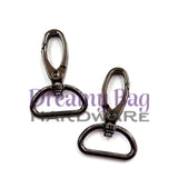 32 mm (1,25") ovale svingbare trykknappklips D-ringkobling 2-pakning