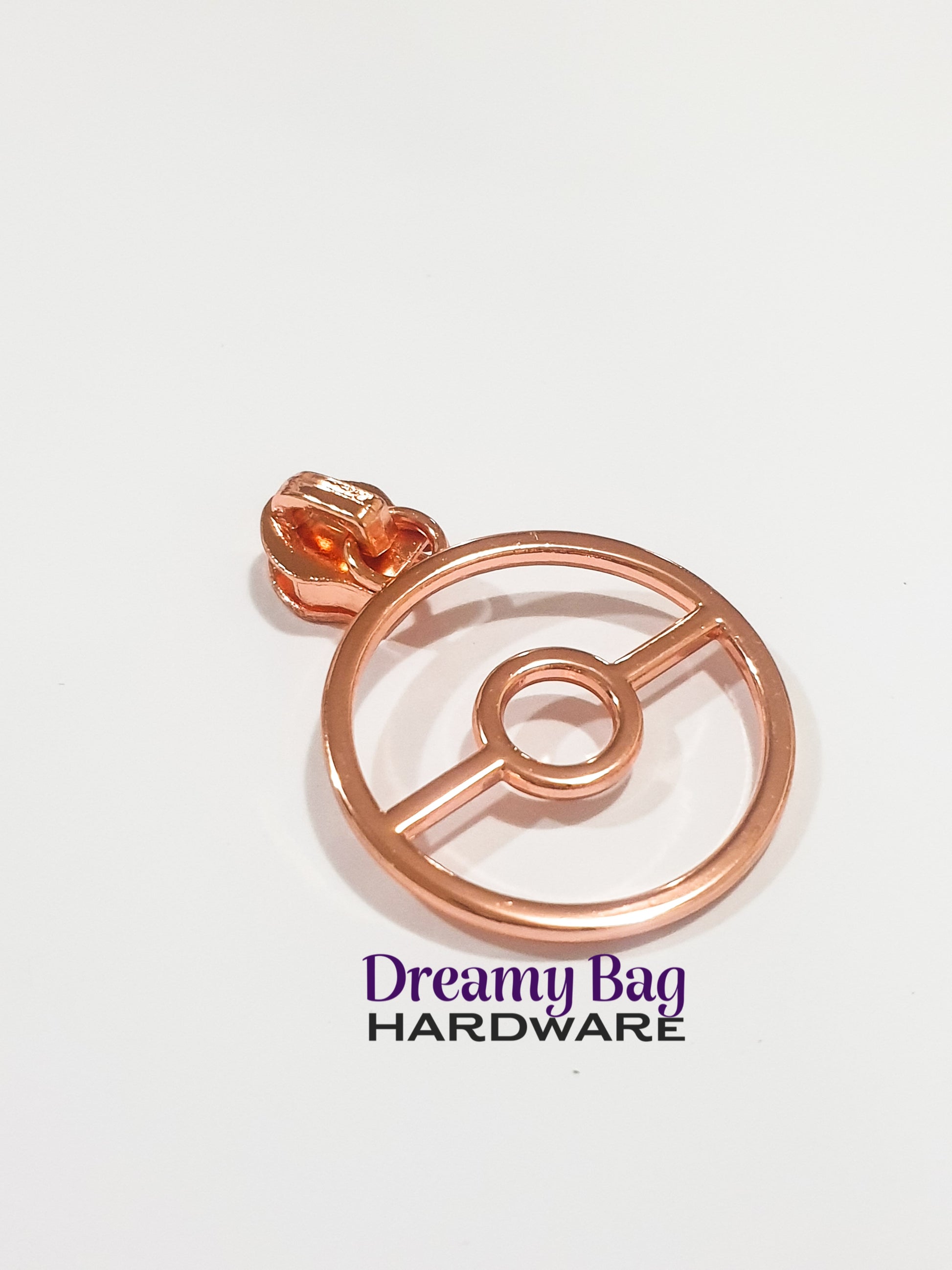 #5 Zipper Pull Poke Ball Rose Gold Only