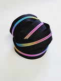 #3 and #5 Zipper Tape Black with coloured nylon teeth