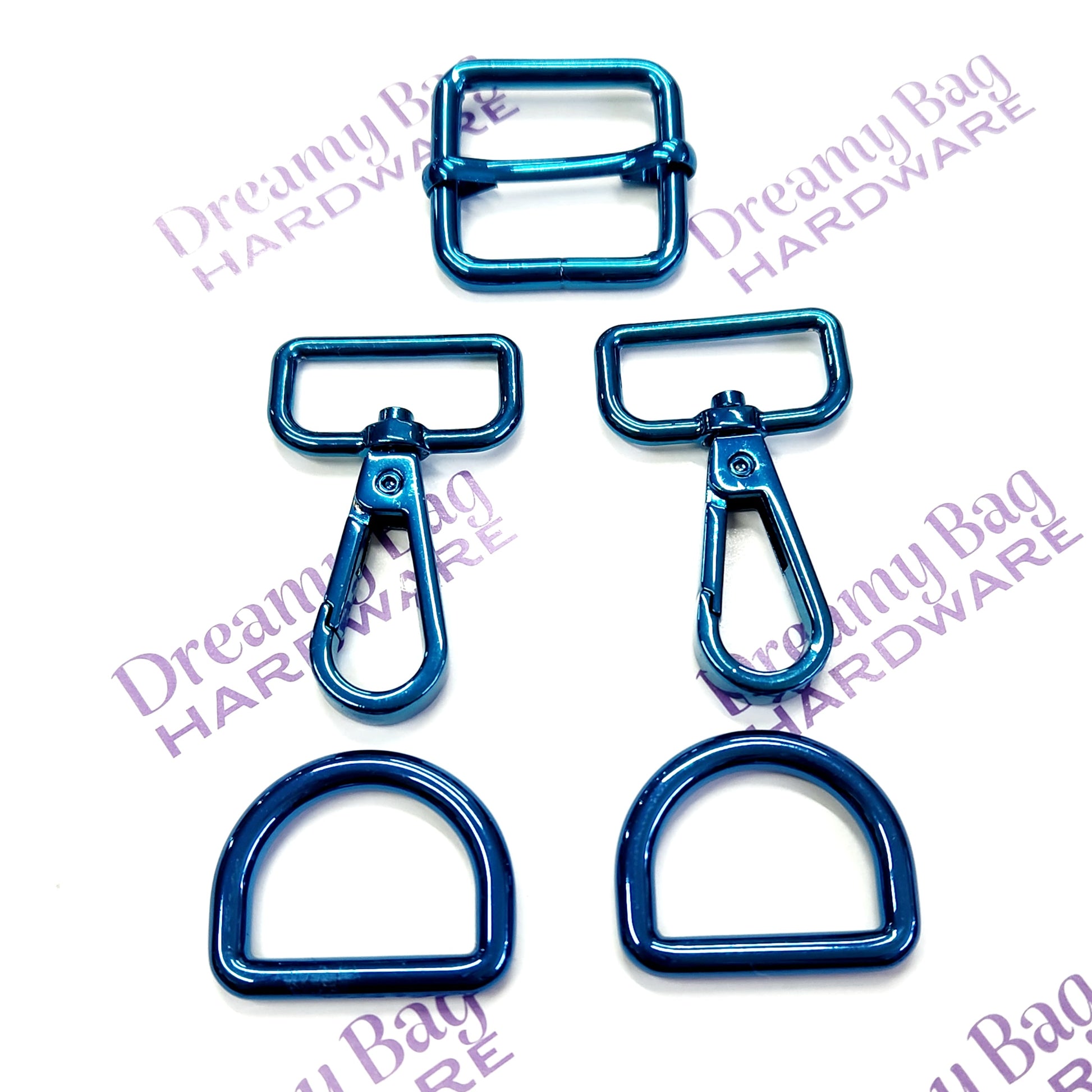 25mm Blue Clips and Rectangle Hardware Sets