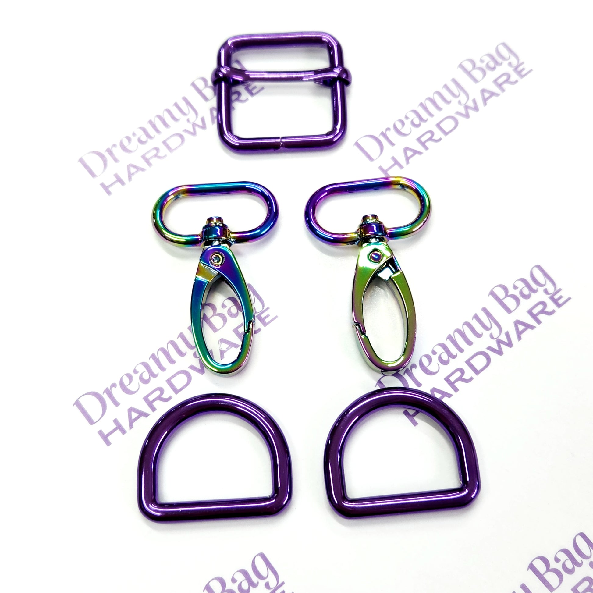 25mm Purple Clips and Rectangle Hardware Sets