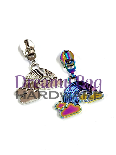 #5 Zipper Pull Rainbow and clouds