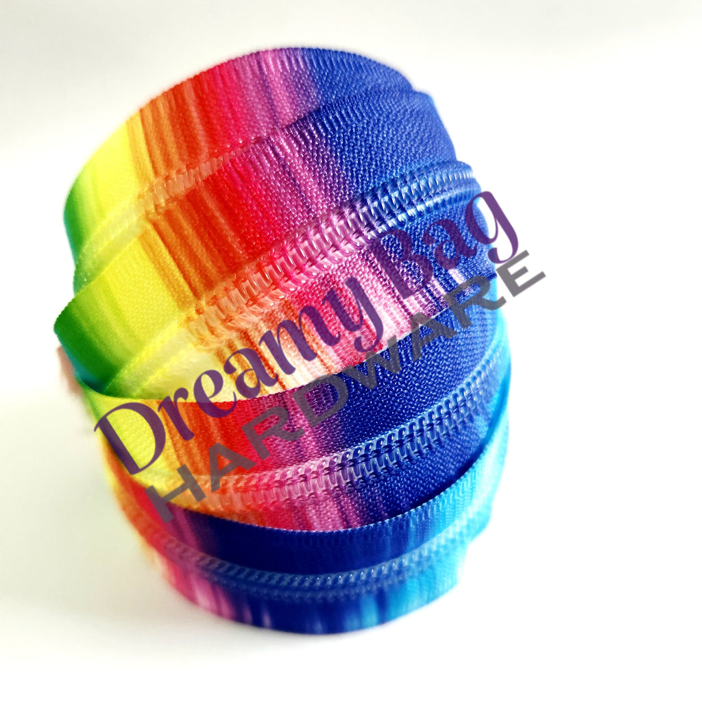 #5 Zipper Tape Ultra Bright Rainbow tapes with nylon teeth