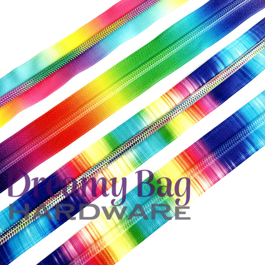 #5 Zipper Tape Ultra Bright Rainbow tapes with nylon teeth