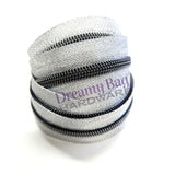 #5 Zipper tape Metallic Silver tapes with nylon teeth