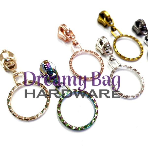 #5 Zipper Pull Shimmer Circle