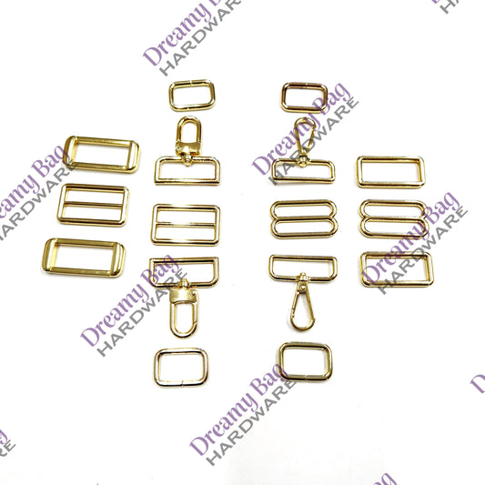 38mm (1.5") Yellow Light Gold Hardware Sets