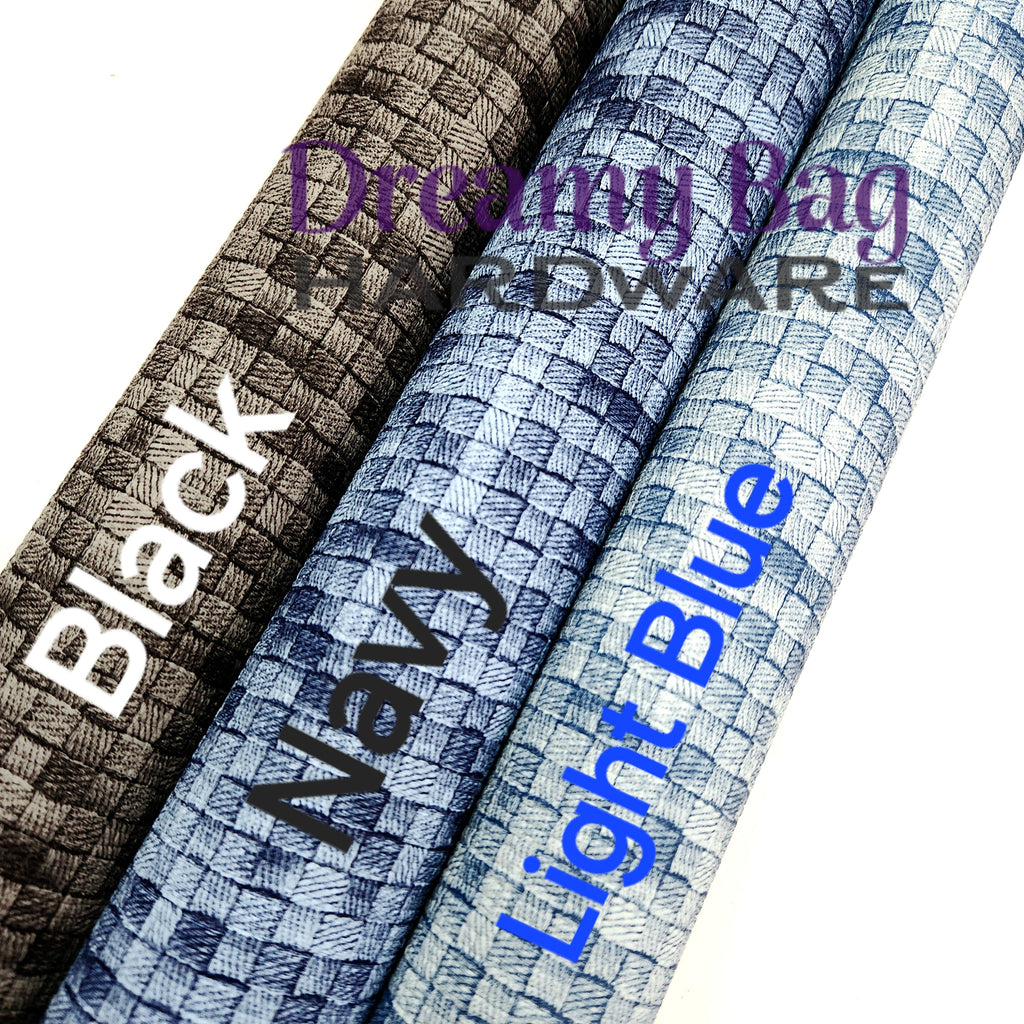 Gewebtes Karo-Vinyl in Schwarz, Marineblau und Hellblau