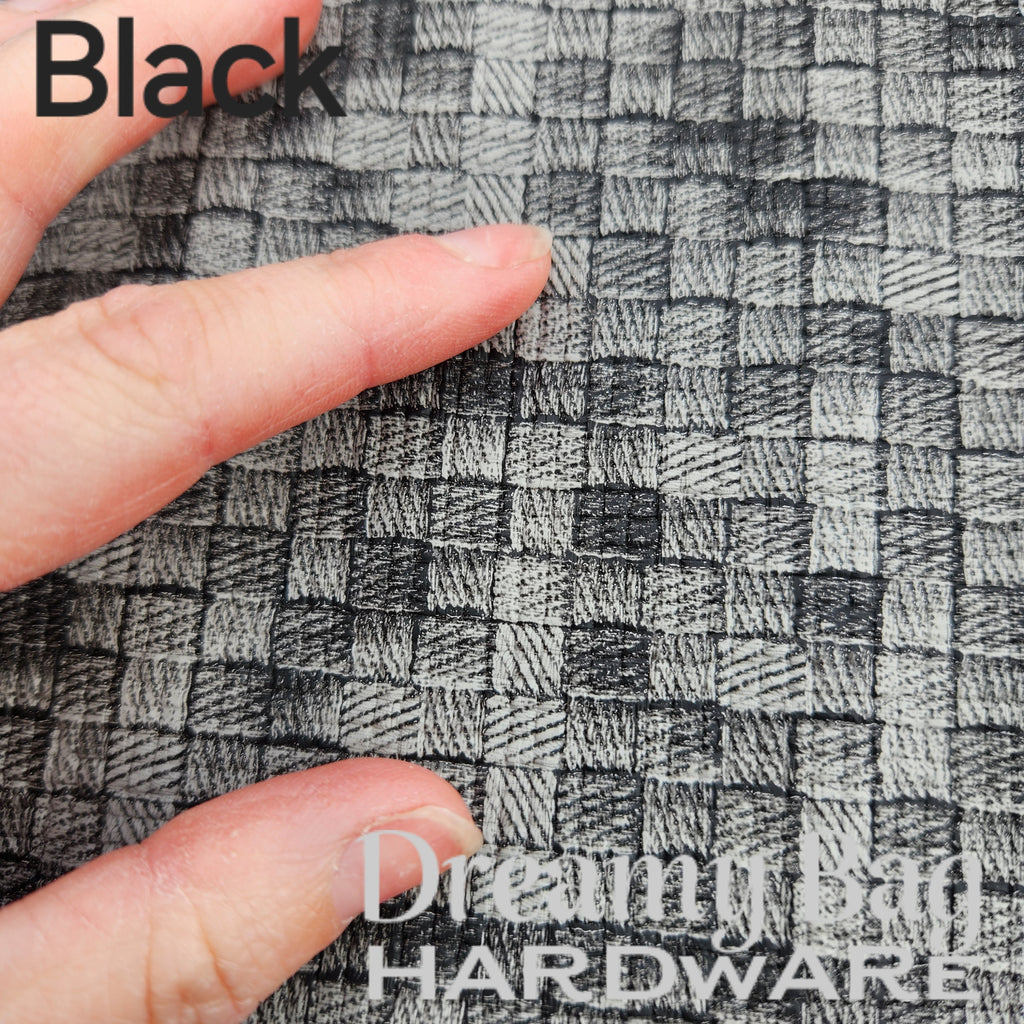 Gewebtes Karo-Vinyl in Schwarz, Marineblau und Hellblau
