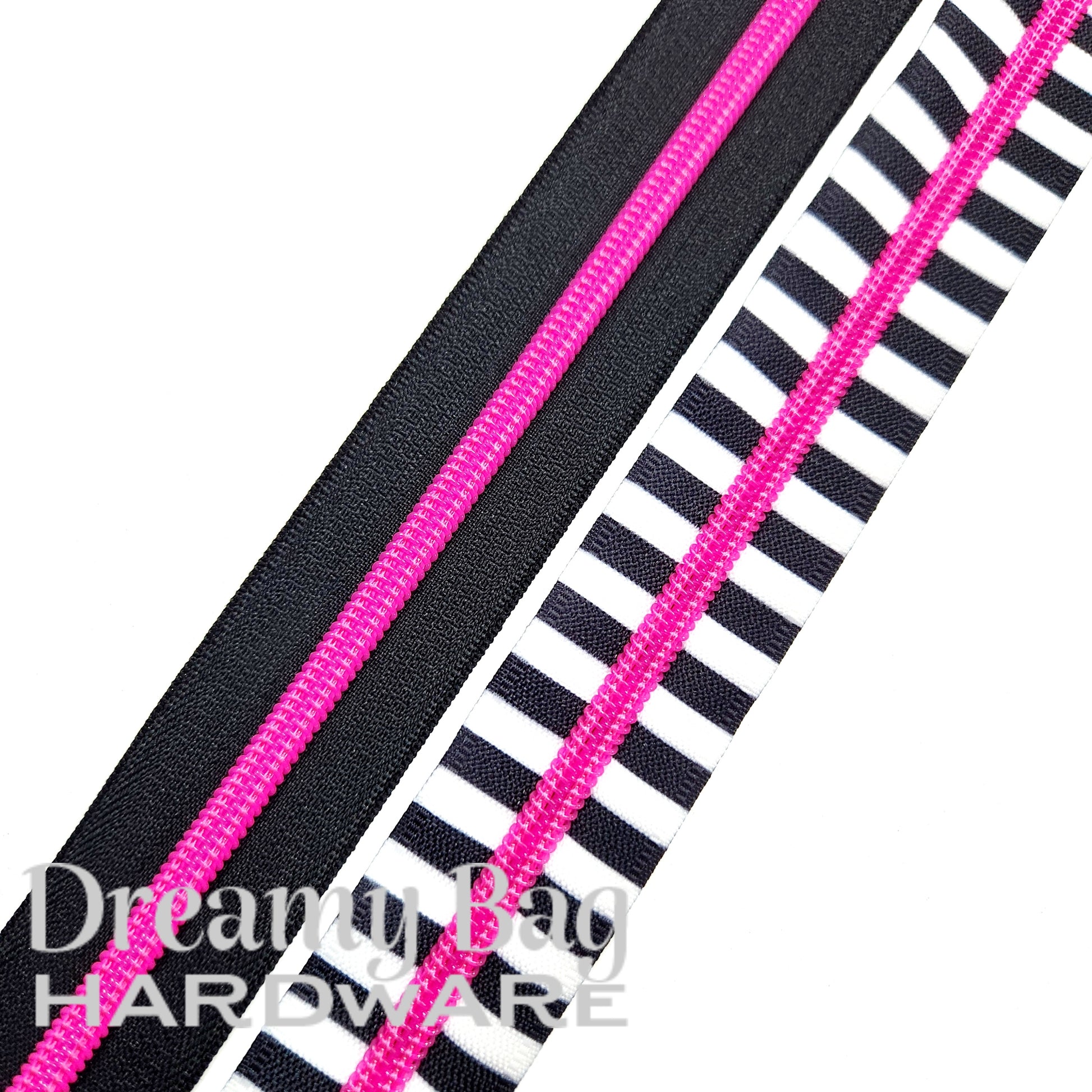 #5 Zipper Tape Pink Neon Nylon teeth