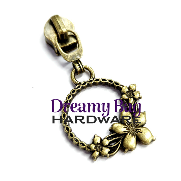 #5 Zipper Pull Chain of Flowers ( Custom Designed)