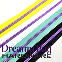 #5 Zipper Tape with Metallic Purple Nylon Teeth