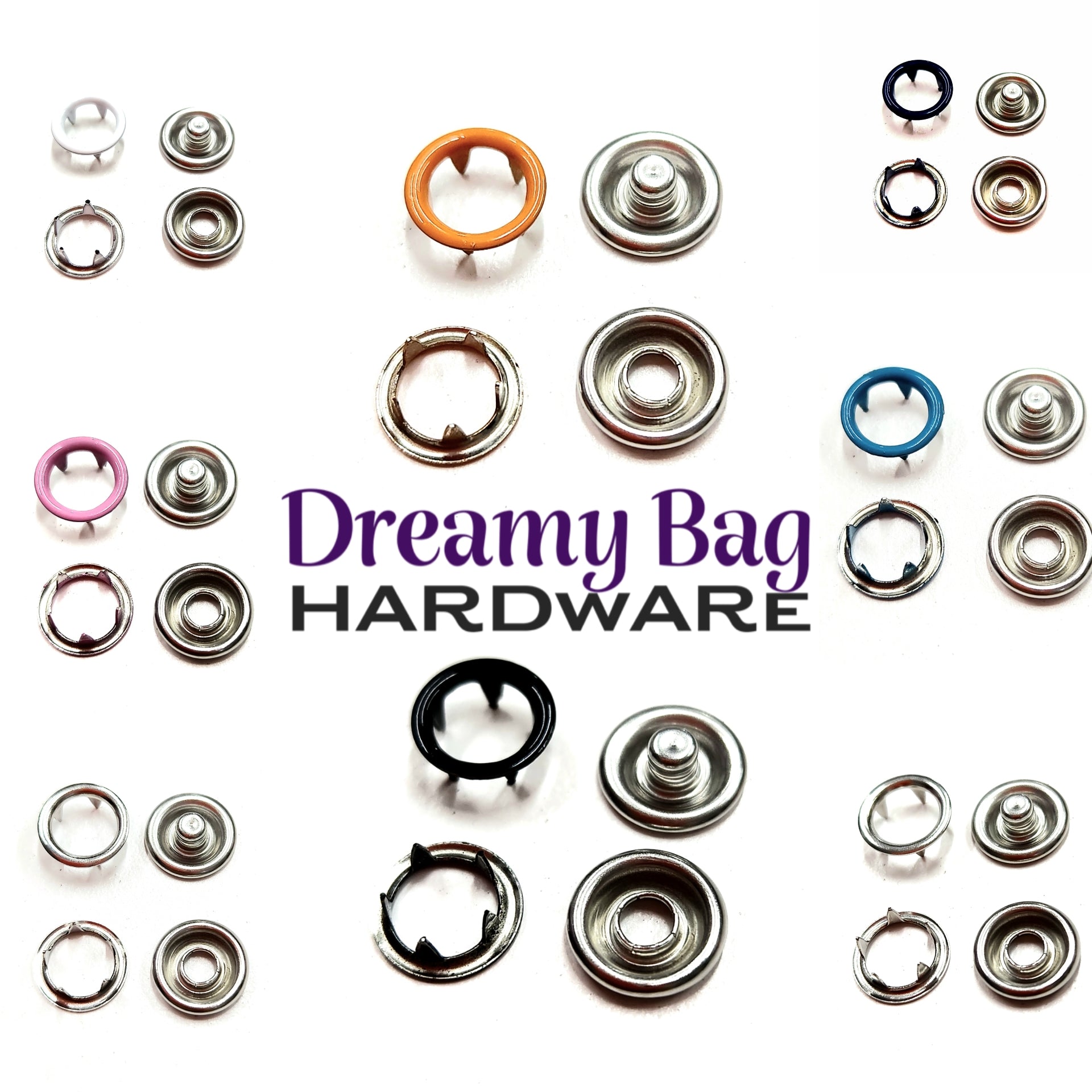 9.5mm Metal Ring Snaps 50 Pack