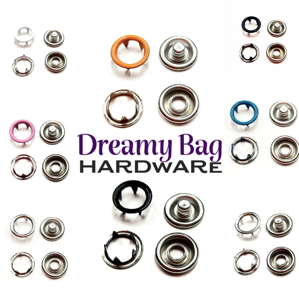 9.5mm Metal Ring Snaps 50 Pack
