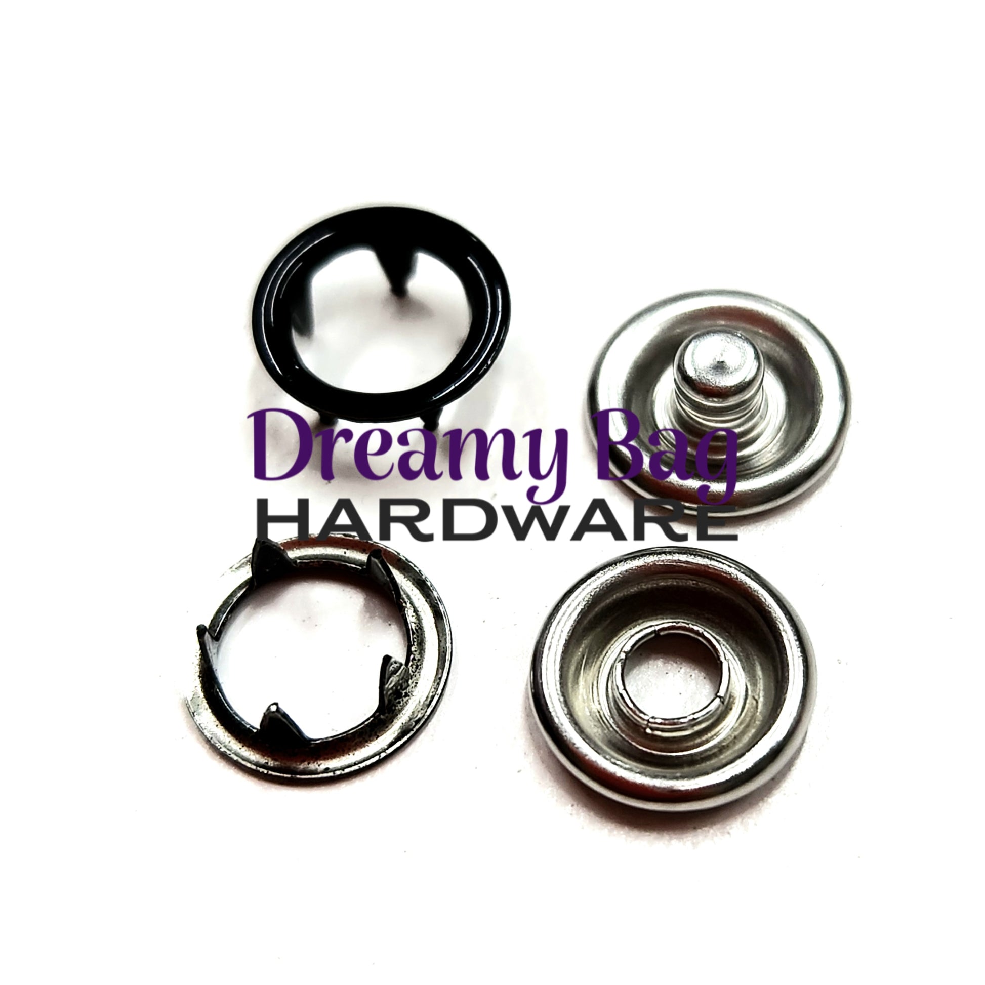 9.5mm Metal Ring Snaps 50 Pack