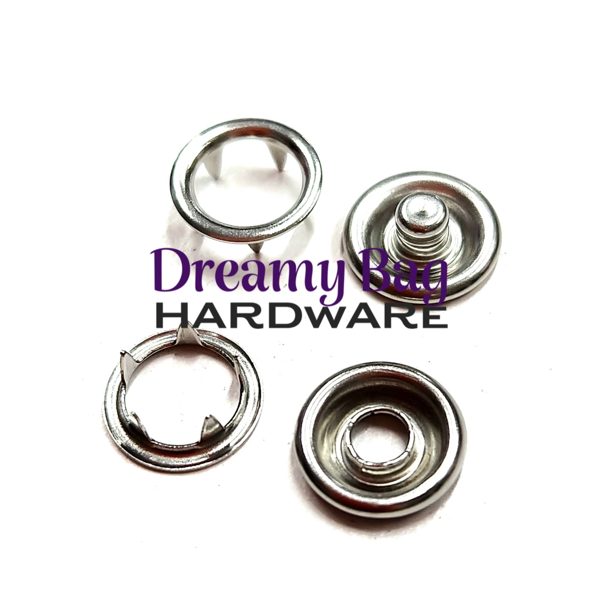 9.5mm Metal Ring Snaps 50 Pack