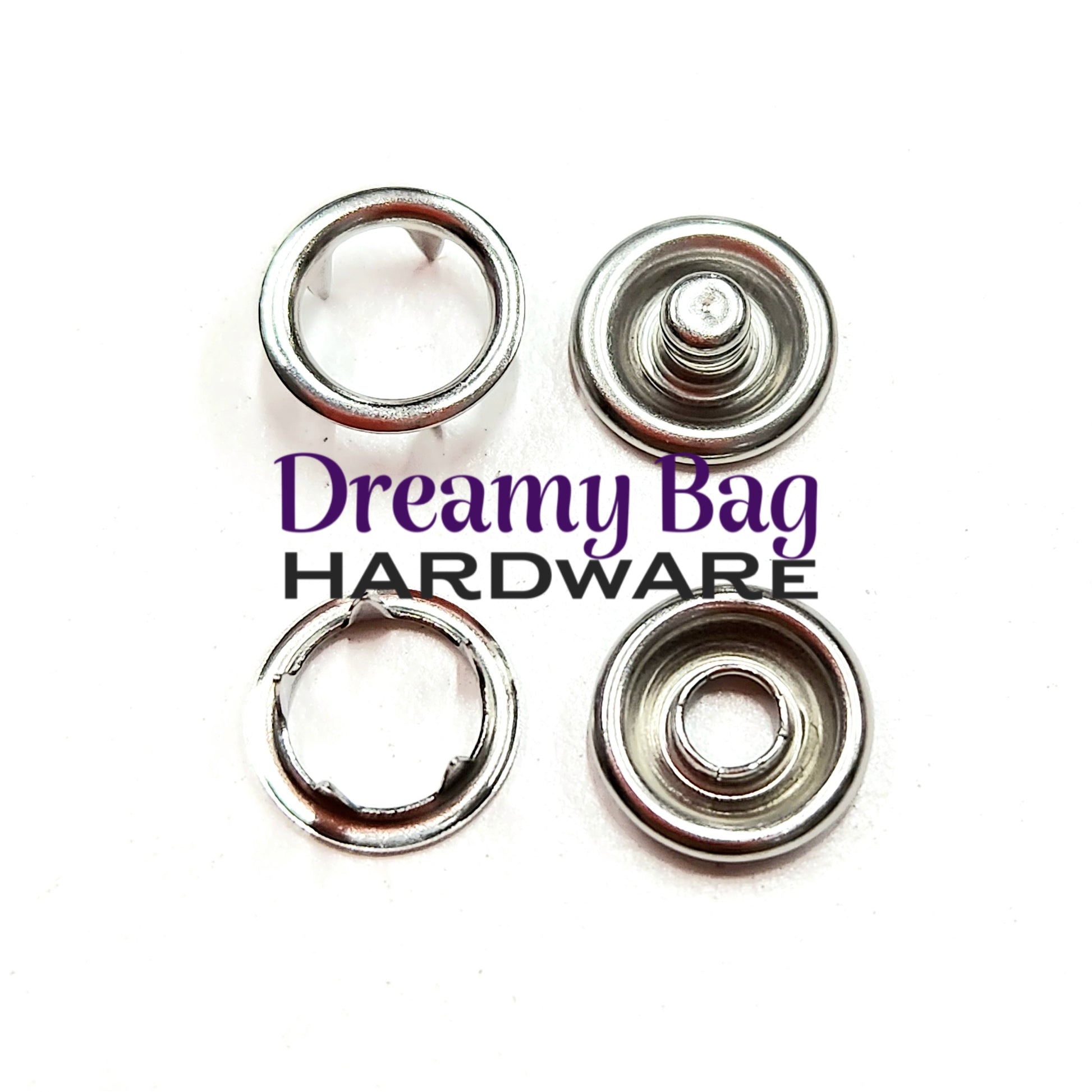 9.5mm Metal Ring Snaps 50 Pack