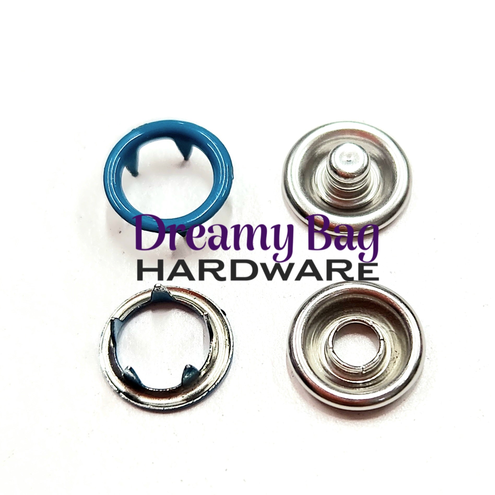 9.5mm Metal Ring Snaps 50 Pack