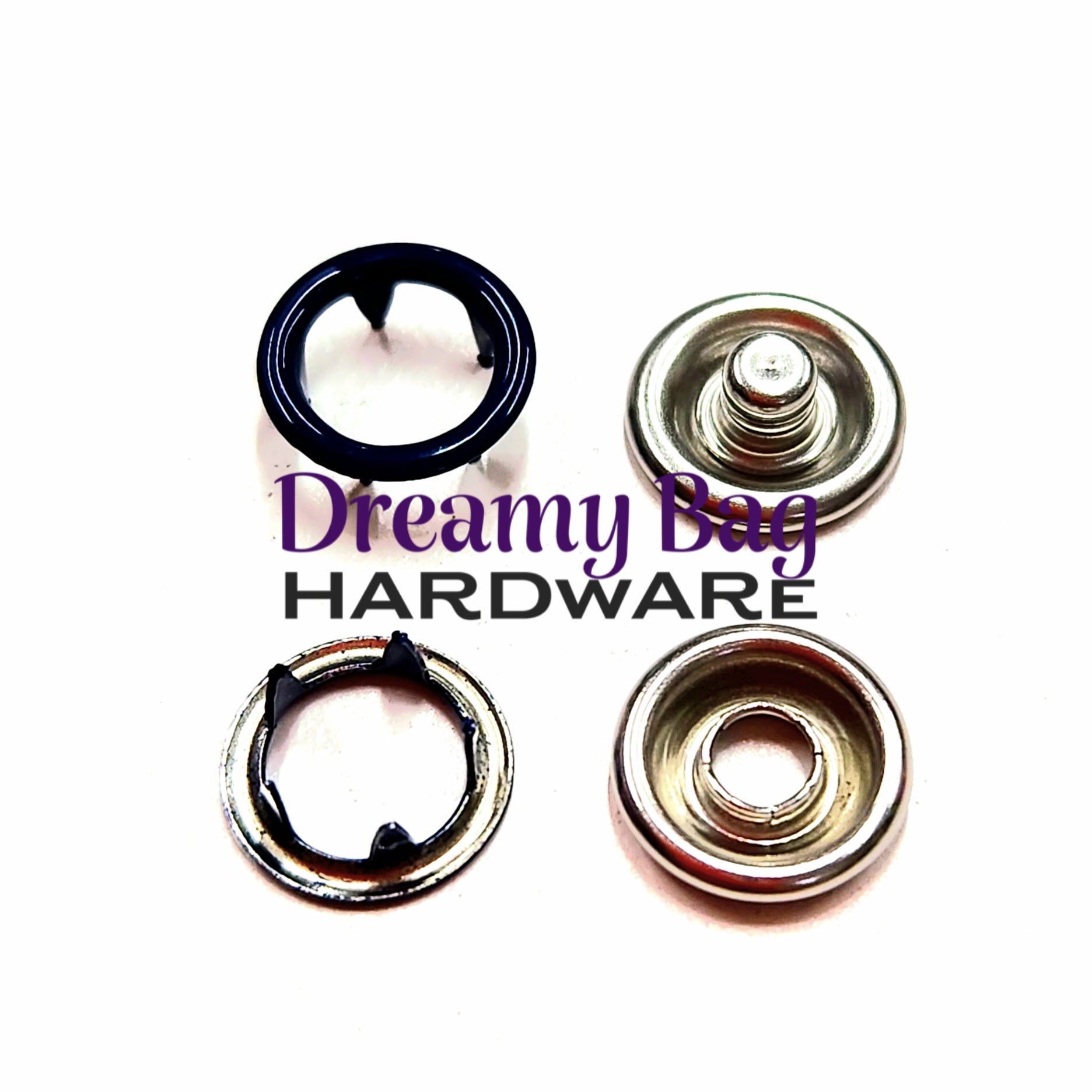 9.5mm Metal Ring Snaps 50 Pack