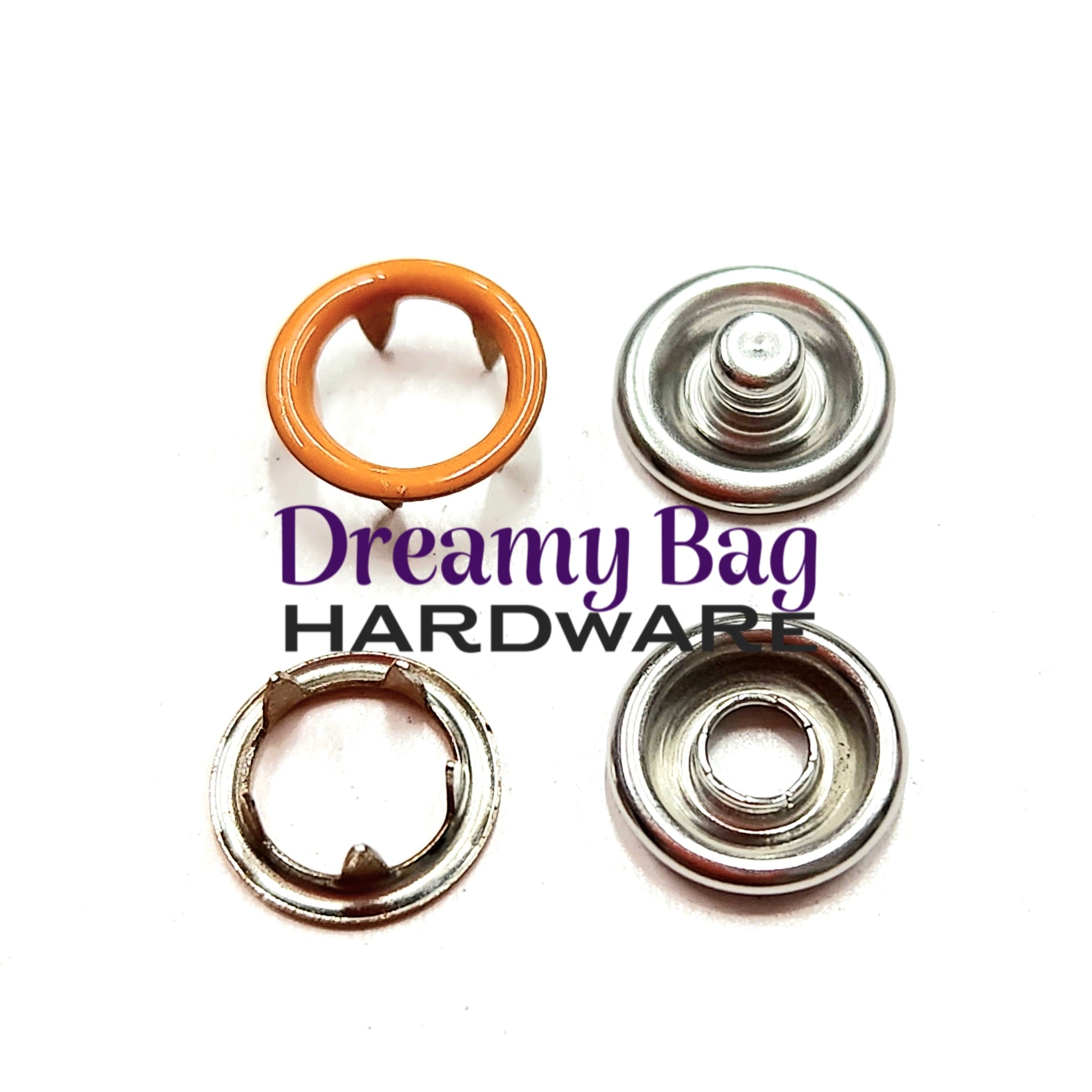 9.5mm Metal Ring Snaps 50 Pack
