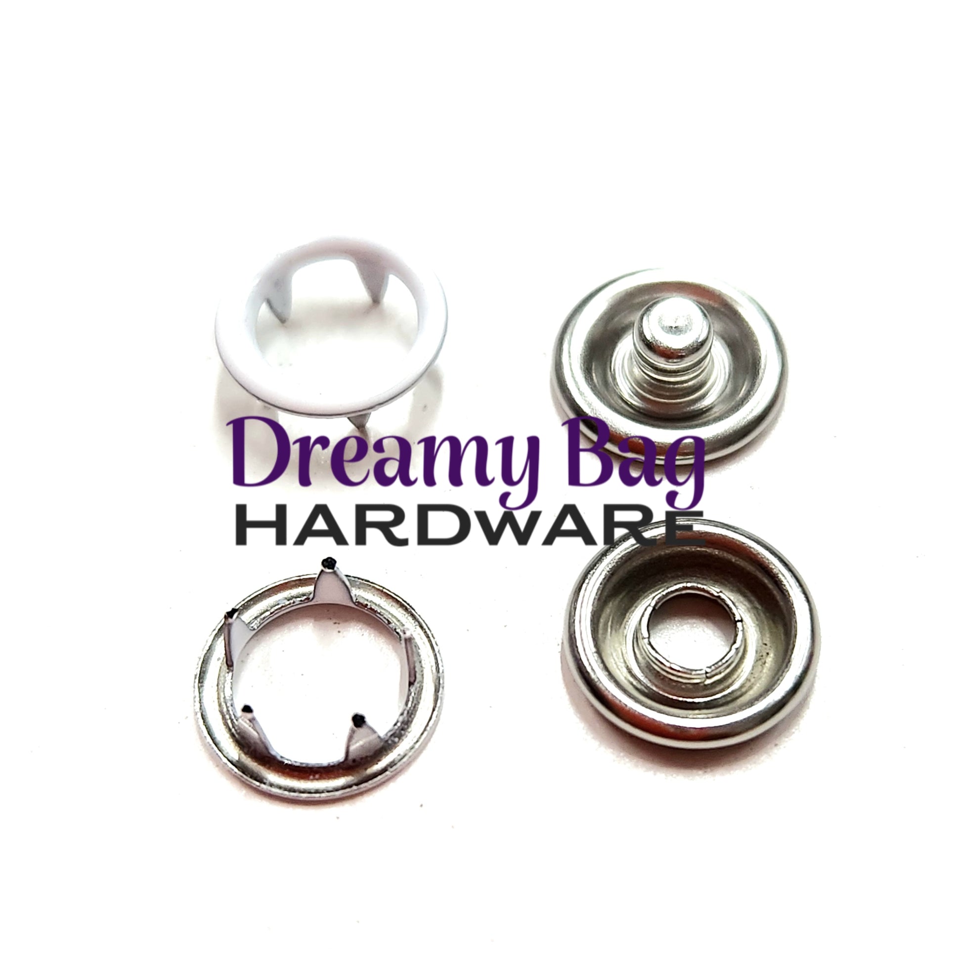 9.5mm Metal Ring Snaps 50 Pack