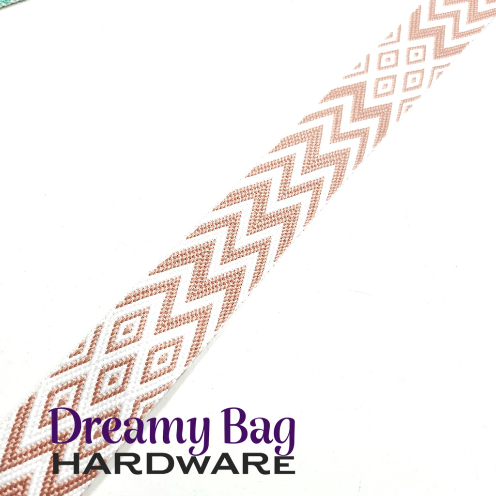 38mm (1.5") Chevron Diamonds Cotton Canvas Webbing