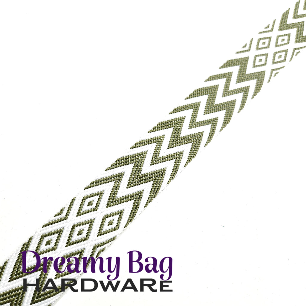 38mm (1.5") Chevron Diamonds Cotton Canvas Webbing