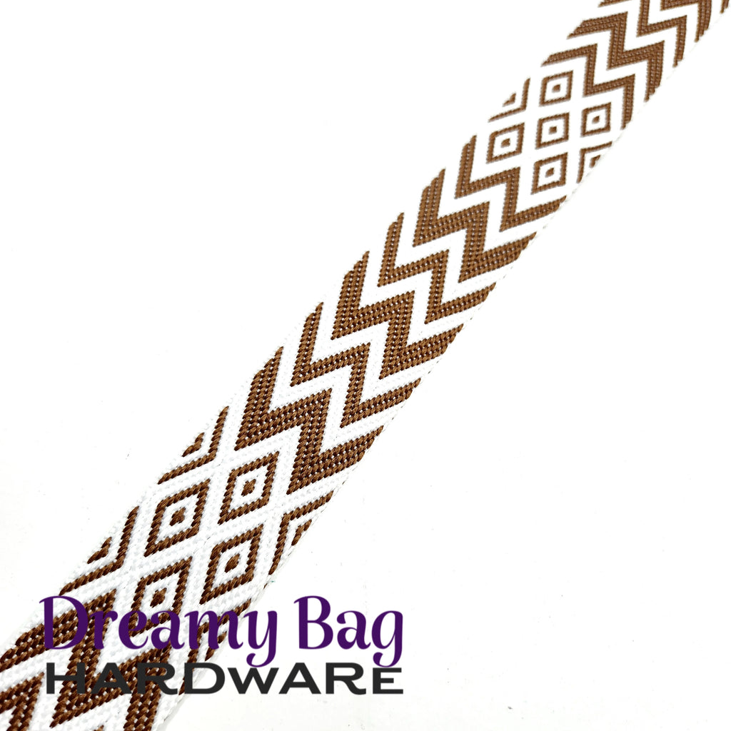 38mm (1.5") Chevron Diamonds Cotton Canvas Webbing
