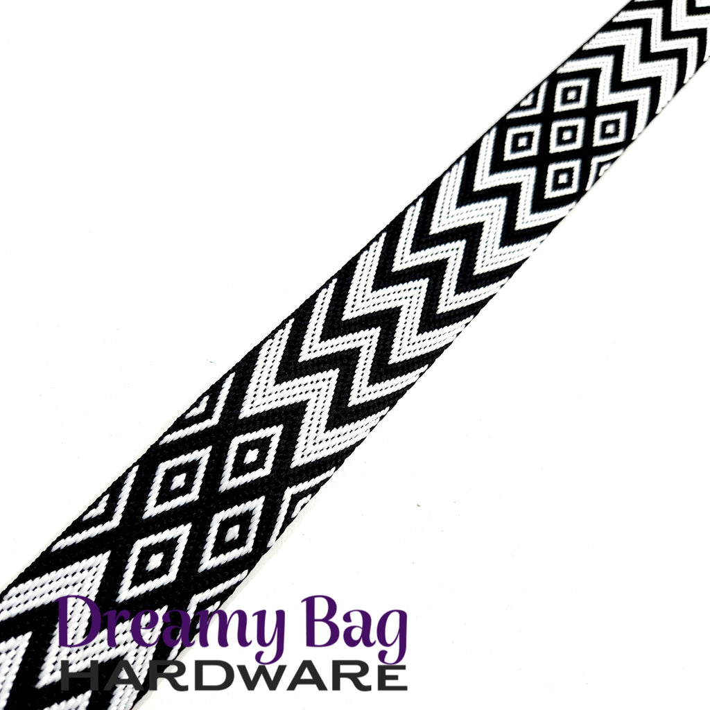 38mm (1.5") Chevron Diamonds Cotton Canvas Webbing