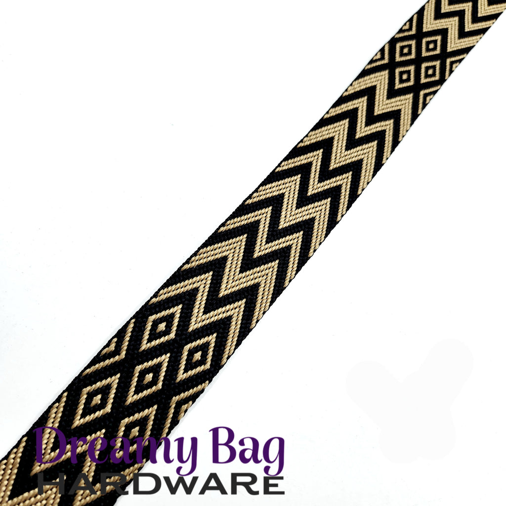38mm (1.5") Chevron Diamonds Cotton Canvas Webbing