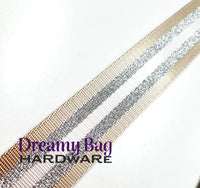38 mm (1,5") sølvglittertråd sikkerhetsbeltevev