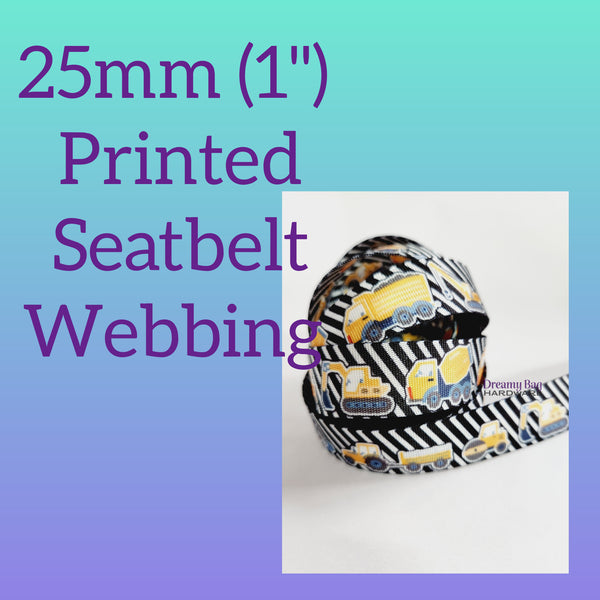 25mm (1") Seatbelt Webbing Printed Designs
