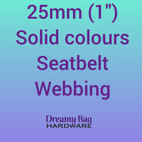 25mm (1") Seatbelt Webbing Solid Colours