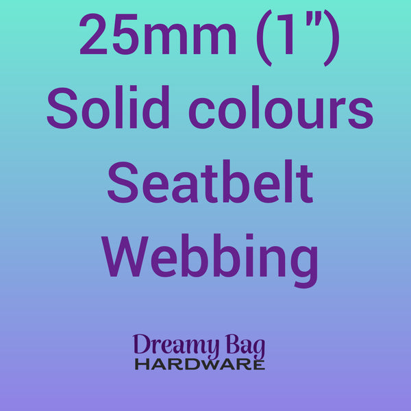 25mm (1") Seatbelt Webbing Solid Colours