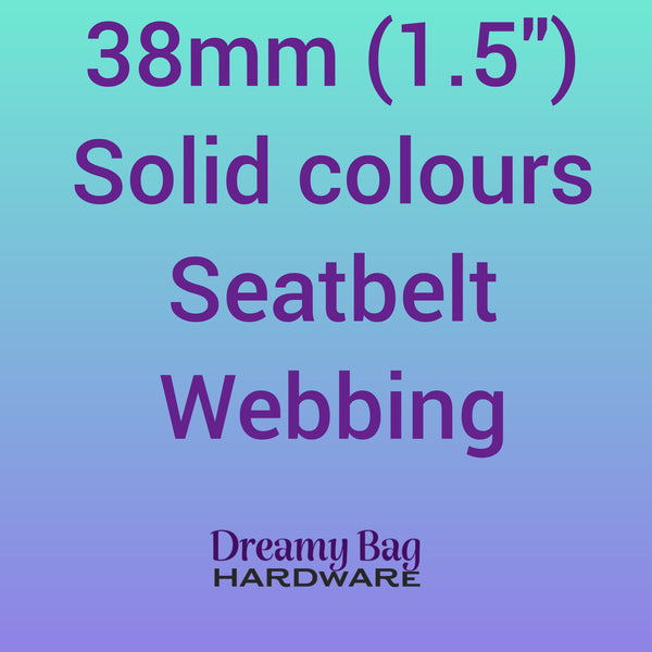 38mm (1.5") Seatbelt Webbing Solid Colours