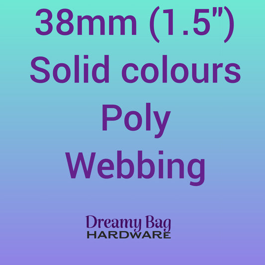 38 mm (1,5") polybånd i ensfargede farger