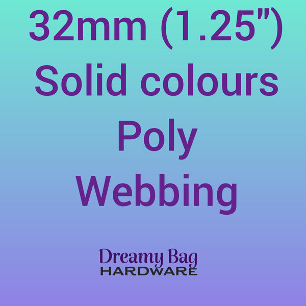 32mm (1.25") Poly Webbing Solid Colours