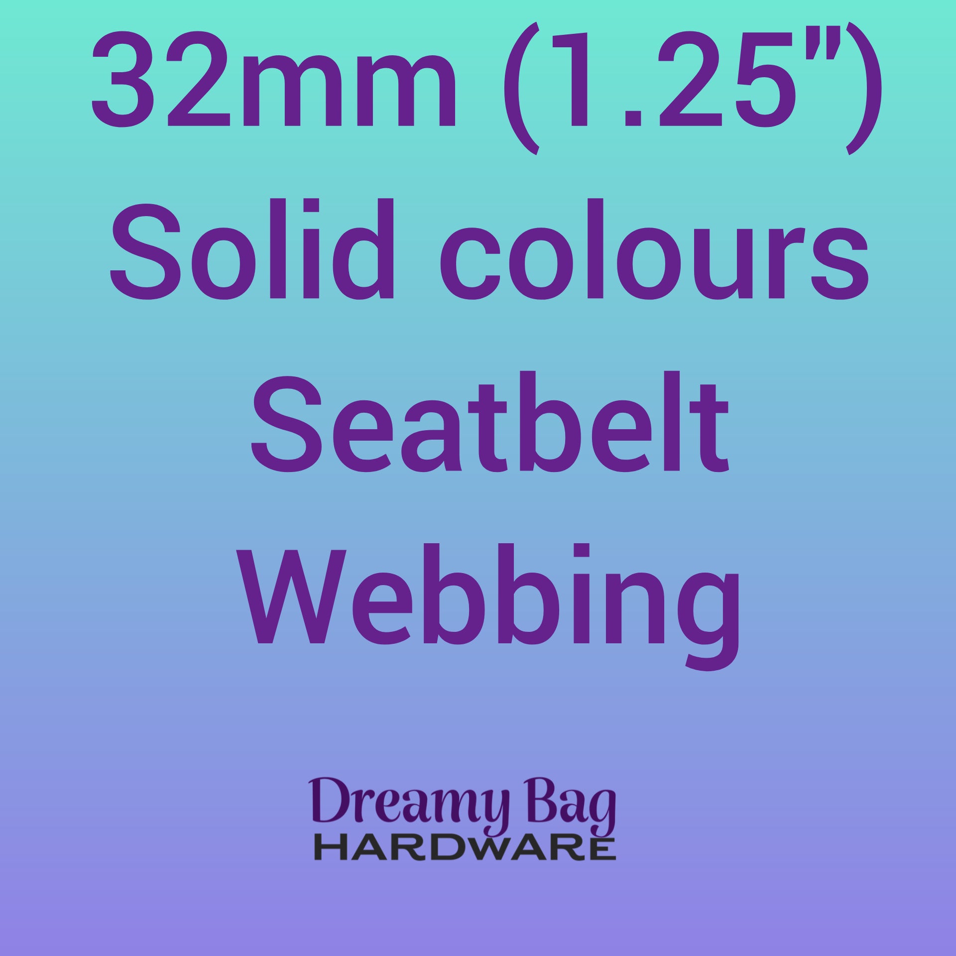 32mm (1.25") Seatbelt Webbing Solid Colours